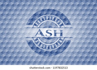Ash blue polygonal emblem.