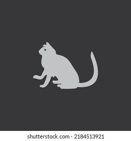 Ash cat animal vector logo 