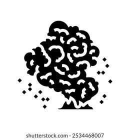 ash cloud wildfire disaster glyph icon vector. ash cloud wildfire disaster sign. isolated symbol illustration