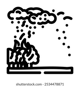 ash cloud wildfire disaster line icon vector. ash cloud wildfire disaster sign. isolated contour symbol black illustration