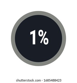 ash color circle percentage showing 1 %. ready to use for web design 