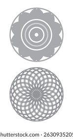 Ash color circular  round mandala decorative vector design. 
