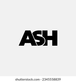 Vector de logotipo de tipografía monográfica de la letra inicial ASH
