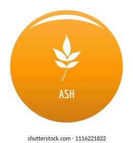 Ash leaf icon. Simple illustration of ash leaf vector icon for any design orange