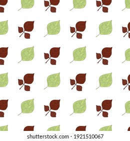 Ash poplar pattern. Idea for decors, ornaments, wallpapers, gifts, damask, celebrations, invitation, greeting, meeting, spring and autumn themes. Isolated vector illustration with white background.
