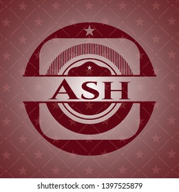Ash retro red emblem. Vector Illustration. Detailed.