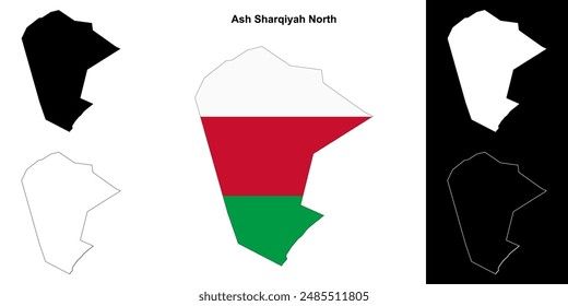 Ash Sharqiyah North Governorate Outline Karte gesetzt