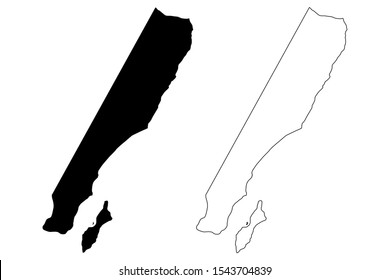 Ash Sharqiyah South Governorate (Sultanate of Oman, Governorates of Oman) map vector illustration, scribble sketch Southeastern Governorate map