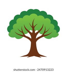 
Ash tree isolated flat vector illustration