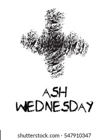 Ash Wednesday abstract symbolic religious Christian symbol for the beginning of Lent, with cross of ashes