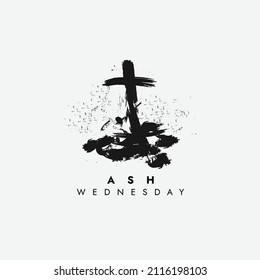 Ash Wednesday Abstract Vector Symbol For Banner, Background, Tshirt , Poster, Flyer