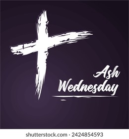 Ash Wednesday Background. Christian holy day of prayer and fasting. Vector Illustration