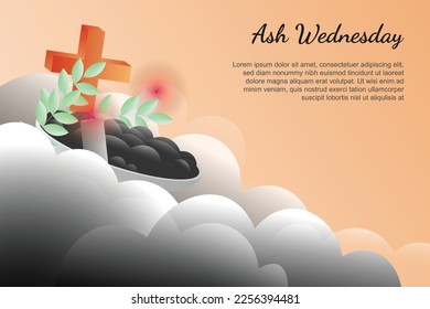 Ash Wednesday background. Gradient design. Vector illustration.