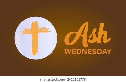 Ash Wednesday celebrated on 14th February. Vector banner, flyer, poster and social medial template design.