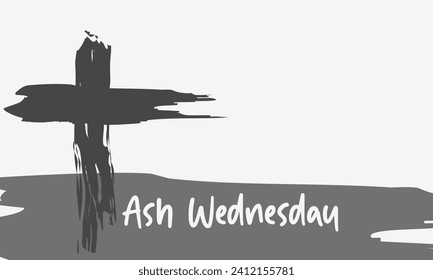 Ash Wednesday celebrated on 14th February. Vector banner, flyer, poster and social medial template design.