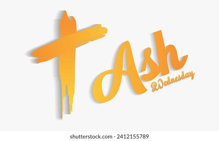 Ash Wednesday celebrated on 14th February. Vector banner, flyer, poster and social medial template design.