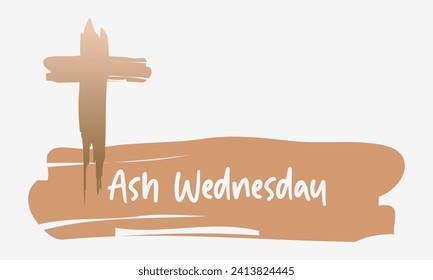 Ash Wednesday celebrated on 14th February. Vector banner, flyer, poster and social medial template design.