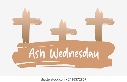 Ash Wednesday celebrated on 14th February. Vector banner, flyer, poster and social medial template design.