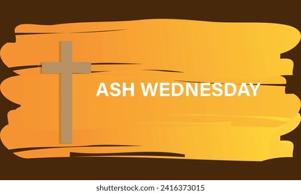 Ash Wednesday celebrated on 14th February. Vector banner, flyer, poster and social medial template design.