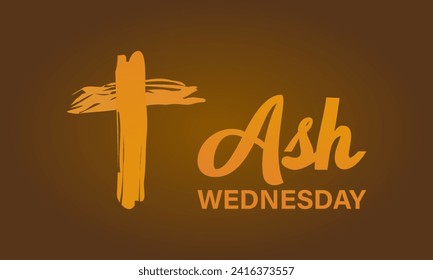 Ash Wednesday celebrated on 14th February. Vector banner, flyer, poster and social medial template design.