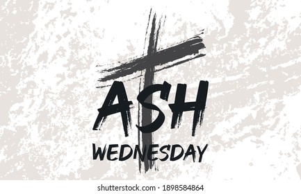 Ash Wednesday is a Christian holy day of prayer and fasting. It is preceded by Shrove Tuesday and falls on the first day of Lent, the six weeks of penitence before Easter. Vector EPS 10.