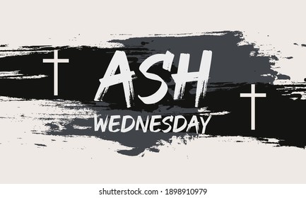 Ash Wednesday is a Christian holy day of prayer and fasting. It is preceded by Shrove Tuesday and falls on the first day of Lent, the six weeks of penitence before Easter. Vector EPS 10.