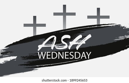 Ash Wednesday is a Christian holy day of prayer and fasting. It is preceded by Shrove Tuesday and falls on the first day of Lent, the six weeks of penitence before Easter. Vector EPS 10.