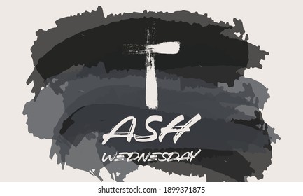 Ash Wednesday is a Christian holy day of prayer and fasting. It is preceded by Shrove Tuesday and falls on the first day of Lent, the six weeks of penitence before Easter. Vector EPS 10.