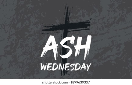 Ash Wednesday is a Christian holy day of prayer and fasting. It is preceded by Shrove Tuesday and falls on the first day of Lent, the six weeks of penitence before Easter. Vector EPS 10.