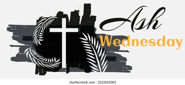 Ash Wednesday is a Christian holy day of prayer and fasting. It is preceded by Shrove Tuesday and falls on the first day of Lent, the six weeks of penitence before Easter. Vector EPS 10.