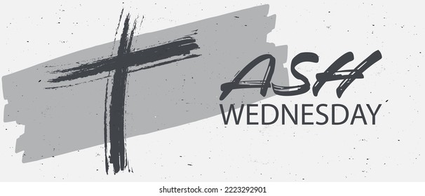 Ash Wednesday is a Christian holy day of prayer and fasting. It is preceded by Shrove Tuesday and falls on the first day of Lent, the six weeks of penitence before Easter. Vector EPS 10.