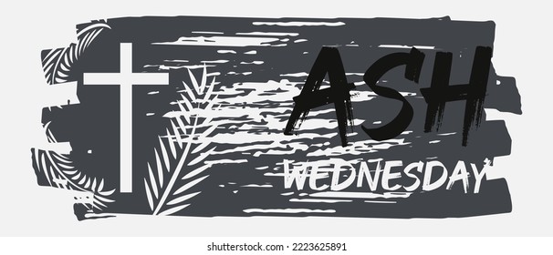 Ash Wednesday is a Christian holy day of prayer and fasting. It is preceded by Shrove Tuesday and falls on the first day of Lent, the six weeks of penitence before Easter. Vector EPS 10.