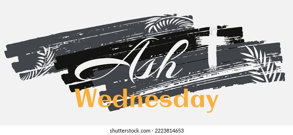 Ash Wednesday is a Christian holy day of prayer and fasting. It is preceded by Shrove Tuesday and falls on the first day of Lent, the six weeks of penitence before Easter. Vector EPS 10.