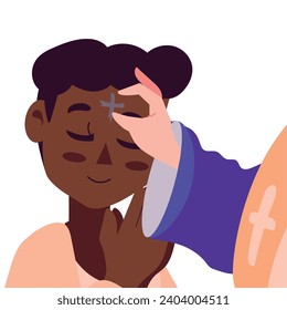 ash wednesday christianity illustration isolated