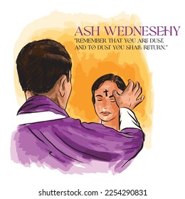 Ash Wednesday Church vector illustration