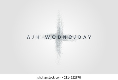 Ash Wednesday, the first day of Lent is a holy day of prayer and fasting. Web banner, program, social graphic, logo, simple.
