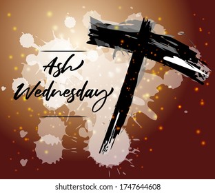 Ash Wednesday Poster Or Banner Background.