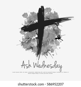 Ash Wednesday Poster Or Banner Background.