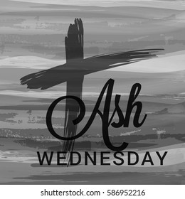 Ash Wednesday Poster Or Banner Background.