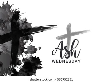 Ash Wednesday Poster Or Banner Background.