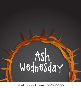 Ash Wednesday Poster Or Banner Background.