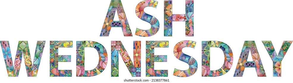 Ash wednesday text to world winter holiday design, calendar vector illustration