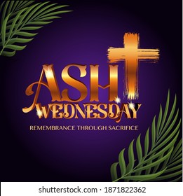 Ash Wednesday type logo vector illustration