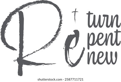 Ash Wednesday Typography Design. Simple Lent Season Calligraphy. Christian Lent Typography Design for print or use as poster, card, flyer, tattoo or T Shirt Design