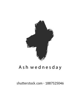 Ash Wednesday Vector Isolated White Background