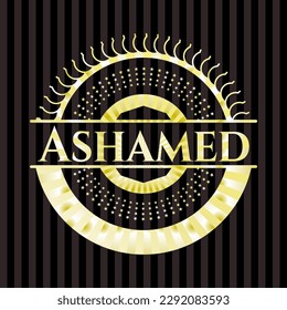 Ashamed shiny badge. Vector Illustration. Detailed. 