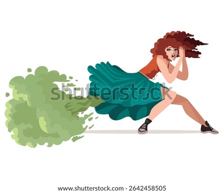 ashamed woman with flatulences problem