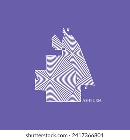 Ashburn Map - World Map International vector template. America region silhouette vector illustration
