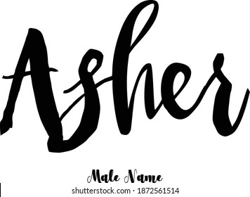 Ashermale Name Bold Cursive Calligraphy Typeface Stock Vector (Royalty ...