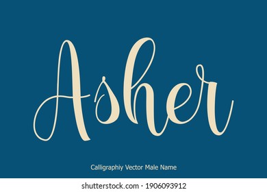 Asher-Male Name Cursive Typography Text 